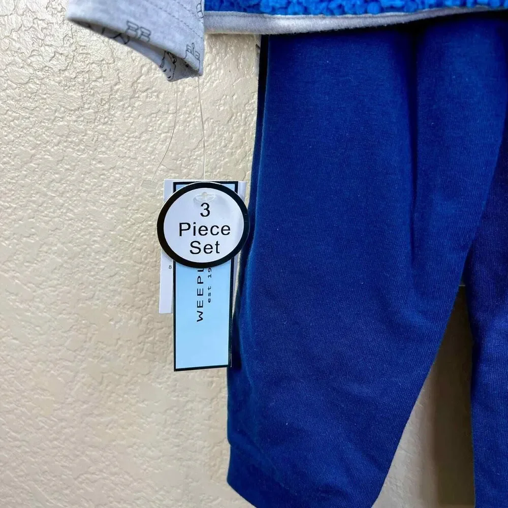 Wee Play Boy blue 3 piece Set  size 24 months  warm cozy play